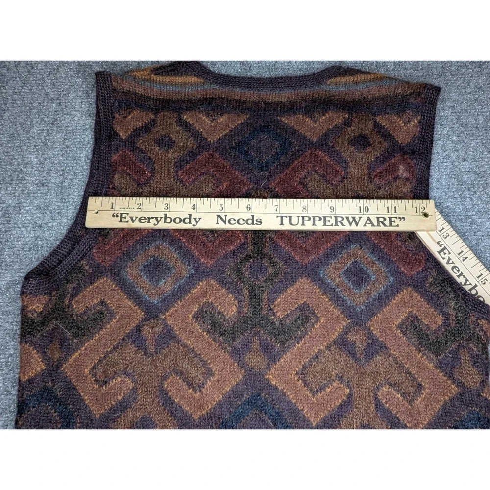 Peruvian Connection Maxi Waistcoat Women Size XS Alpaca Wool Sleeveless Cardigan
